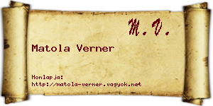 Matola Verner névjegykártya